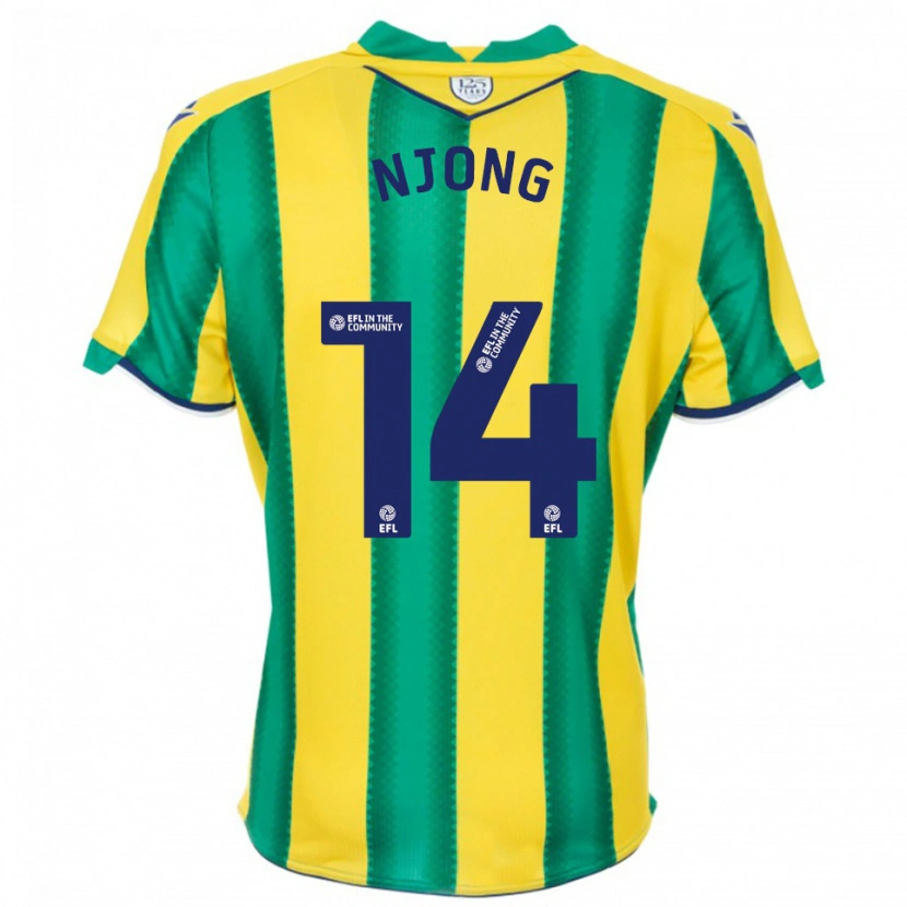 Danxen Hombre Camiseta Alessandro Njong #14 Amarillo Verde 2ª Equipación 2025/26 La Camisa