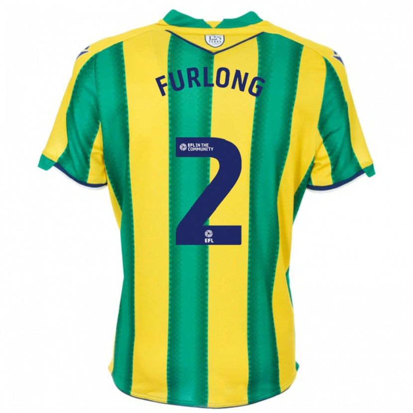 Danxen Hombre Camiseta Darnell Furlong #2 Amarillo Verde 2ª Equipación 2025/26 La Camisa