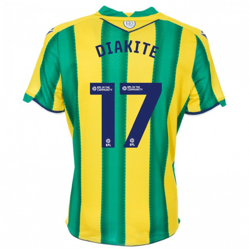 Danxen Hombre Camiseta Ousmane Diakité #17 Amarillo Verde 2ª Equipación 2025/26 La Camisa