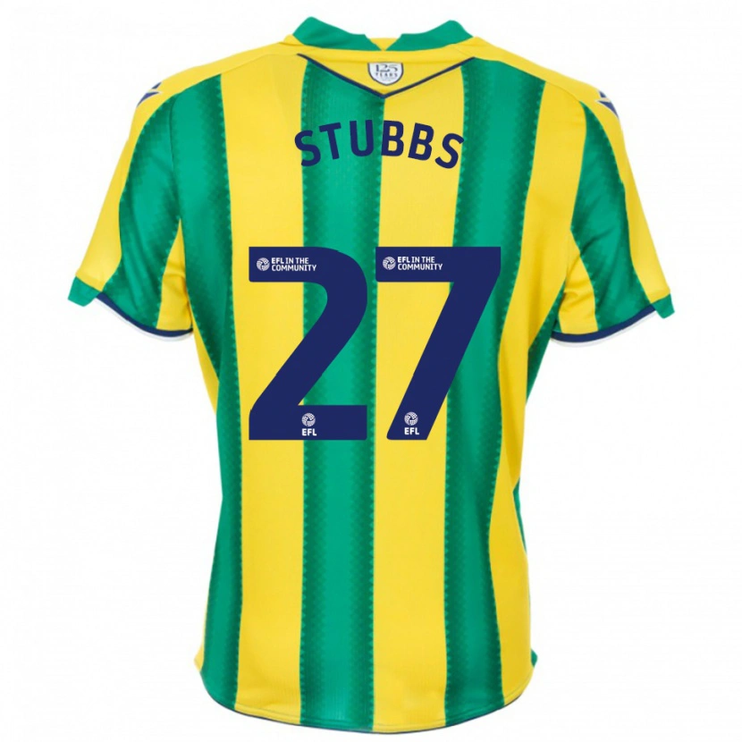 Danxen Hombre Camiseta Olivia Stubbs #27 Amarillo Verde 2ª Equipación 2025/26 La Camisa