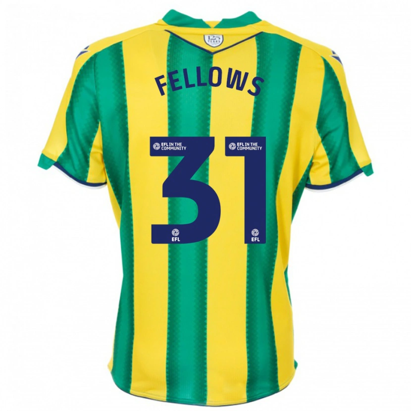 Danxen Hombre Camiseta Tom Fellows #31 Amarillo Verde 2ª Equipación 2025/26 La Camisa
