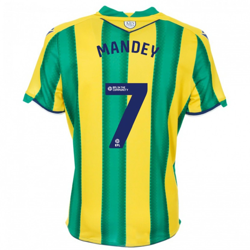 Danxen Hombre Camiseta Souleyman Mandey #7 Amarillo Verde 2ª Equipación 2025/26 La Camisa