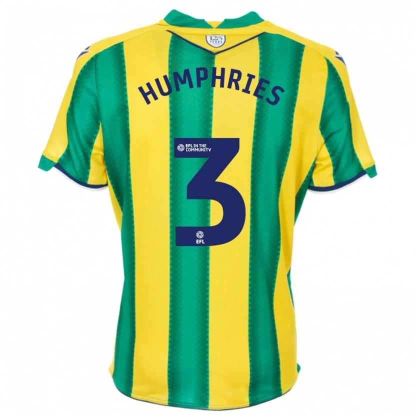 Danxen Hombre Camiseta Evan Humphries #3 Amarillo Verde 2ª Equipación 2025/26 La Camisa