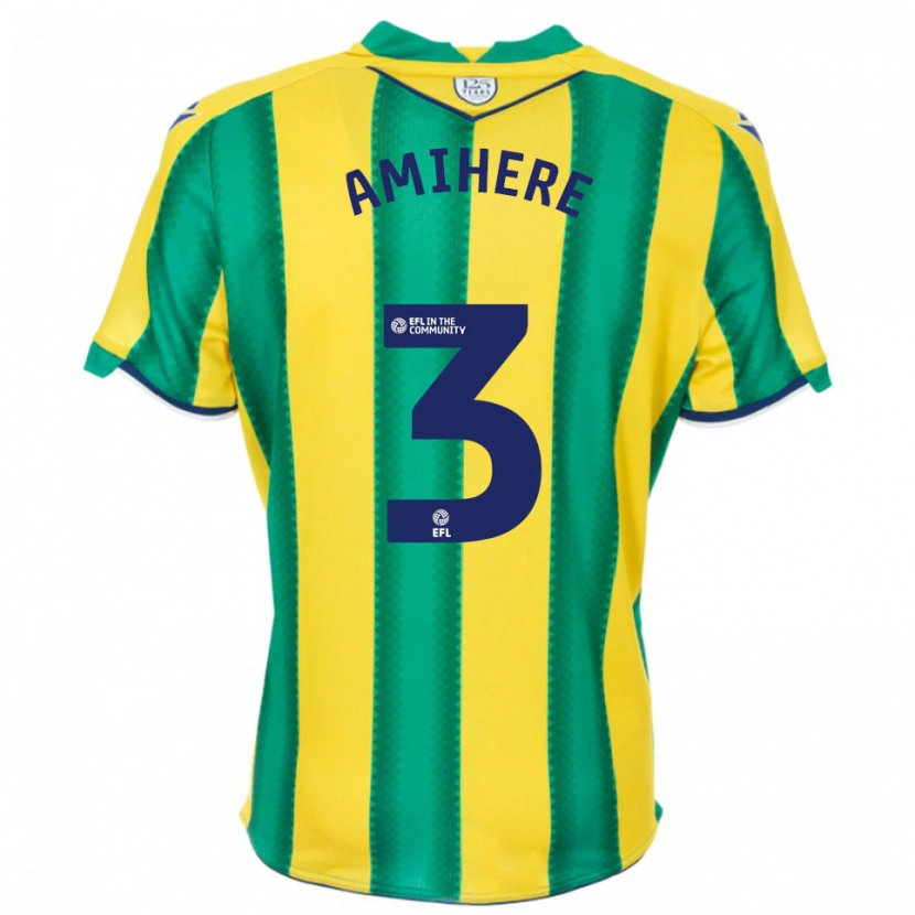 Danxen Hombre Camiseta Iddrisa Dauda Amihere #3 Amarillo Verde 2ª Equipación 2025/26 La Camisa