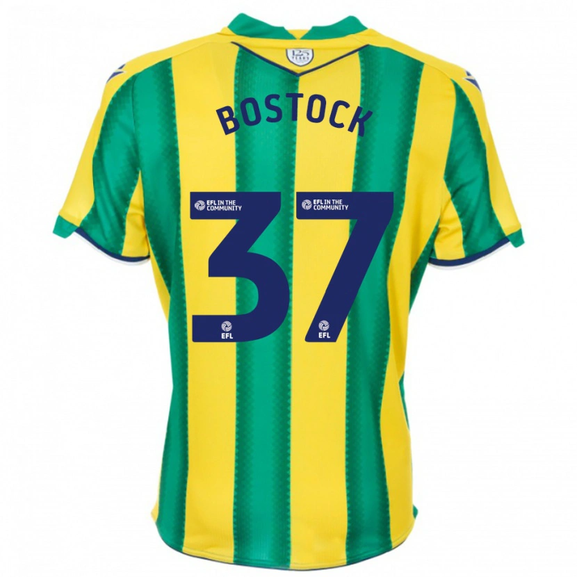 Danxen Hombre Camiseta Oliver Bostock #37 Amarillo Verde 2ª Equipación 2025/26 La Camisa