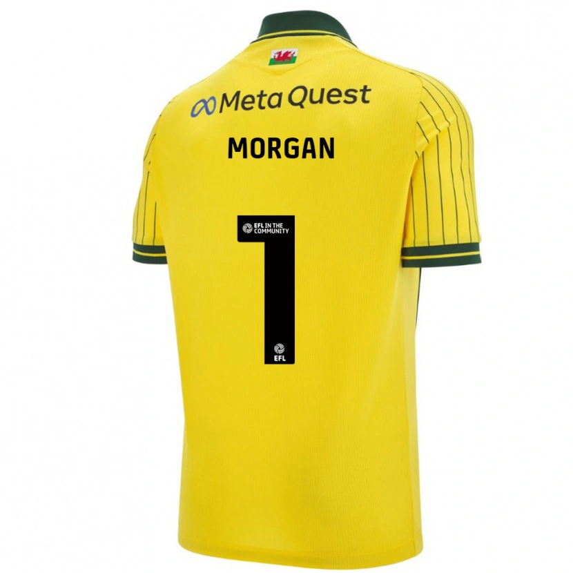 Danxen Hombre Camiseta Delyth Morgan #1 Amarillo Verde 2ª Equipación 2025/26 La Camisa
