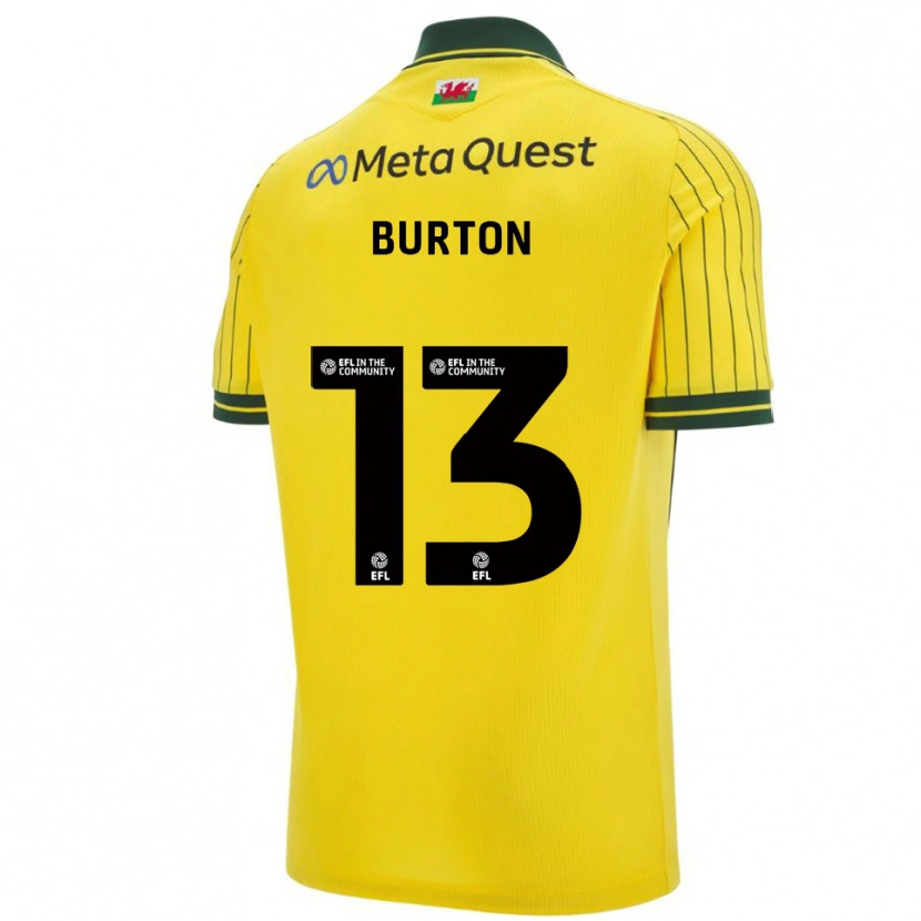Danxen Hombre Camiseta Callum Burton #13 Amarillo Verde 2ª Equipación 2025/26 La Camisa