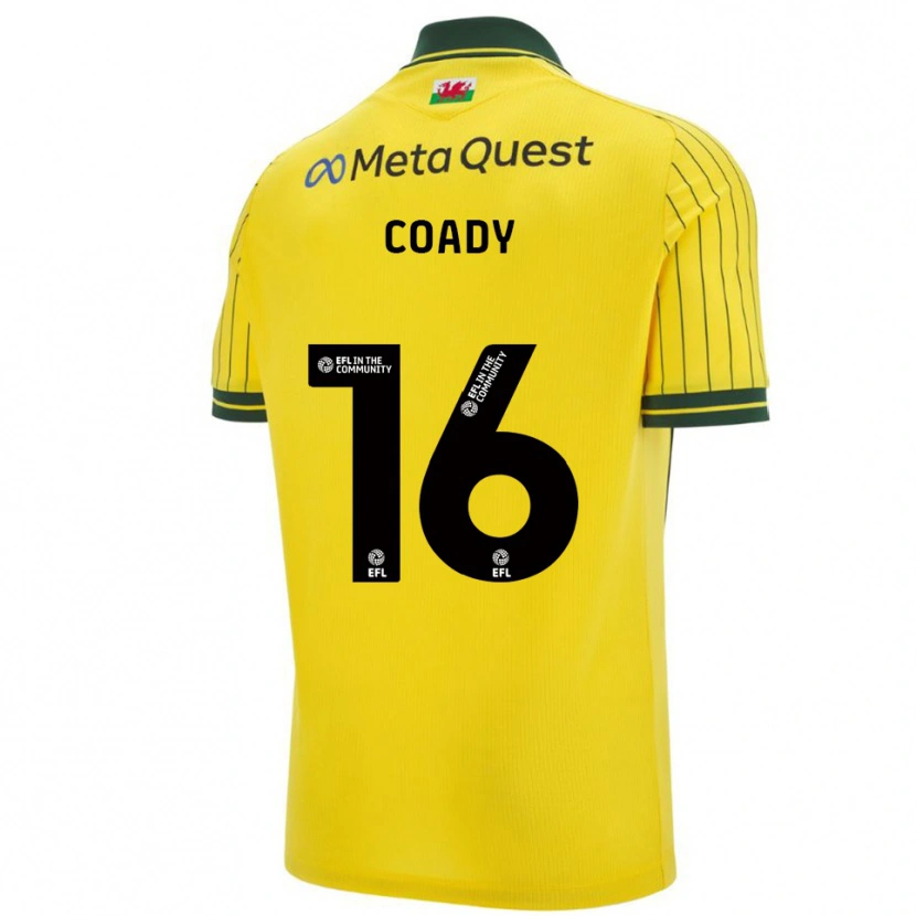Danxen Hombre Camiseta Conor Coady #16 Amarillo Verde 2ª Equipación 2025/26 La Camisa