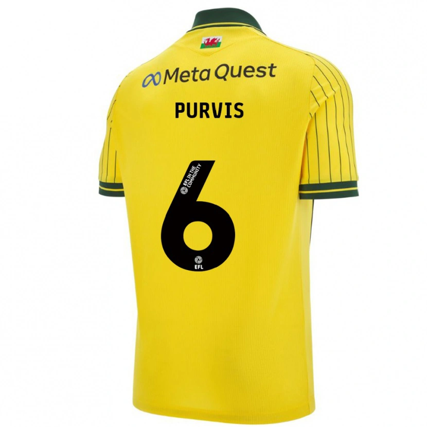 Danxen Hombre Camiseta Max Purvis #6 Amarillo Verde 2ª Equipación 2025/26 La Camisa