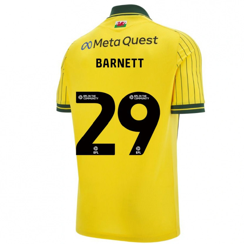 Danxen Hombre Camiseta Ryan Barnett #29 Amarillo Verde 2ª Equipación 2025/26 La Camisa