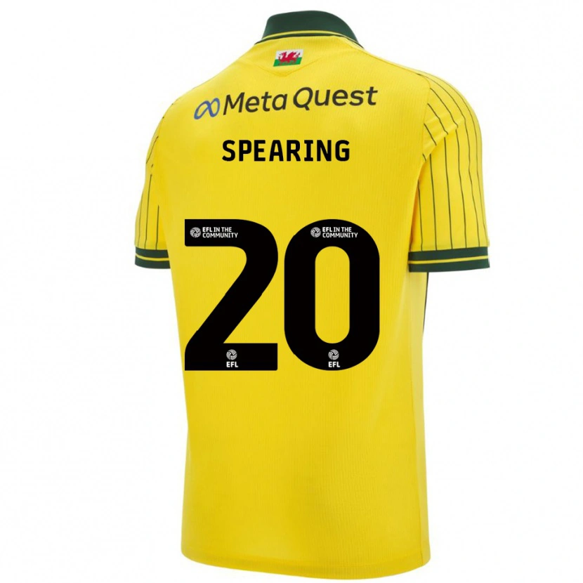 Danxen Hombre Camiseta Natasha Spearing #20 Amarillo Verde 2ª Equipación 2025/26 La Camisa
