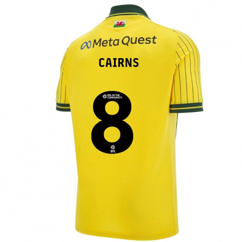 Danxen Hombre Camiseta Brooke Cairns #8 Amarillo Verde 2ª Equipación 2025/26 La Camisa
