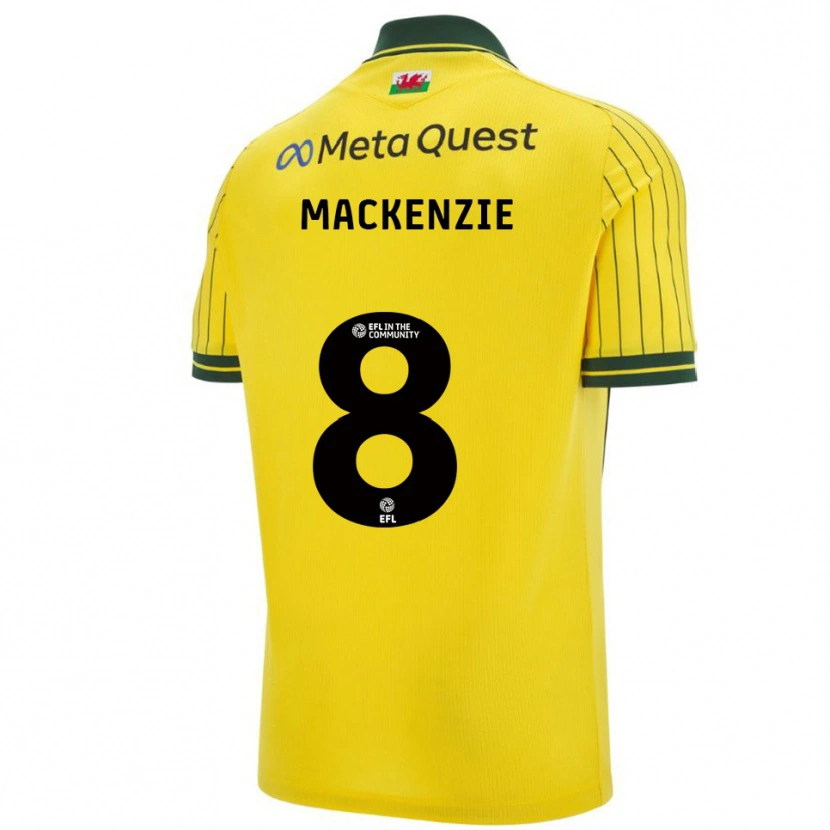 Danxen Hombre Camiseta Libby Mackenzie #8 Amarillo Verde 2ª Equipación 2025/26 La Camisa
