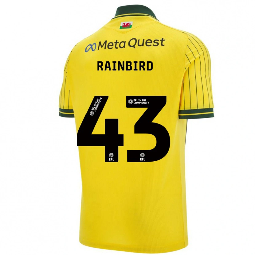 Danxen Hombre Camiseta James Rainbird #43 Amarillo Verde 2ª Equipación 2025/26 La Camisa