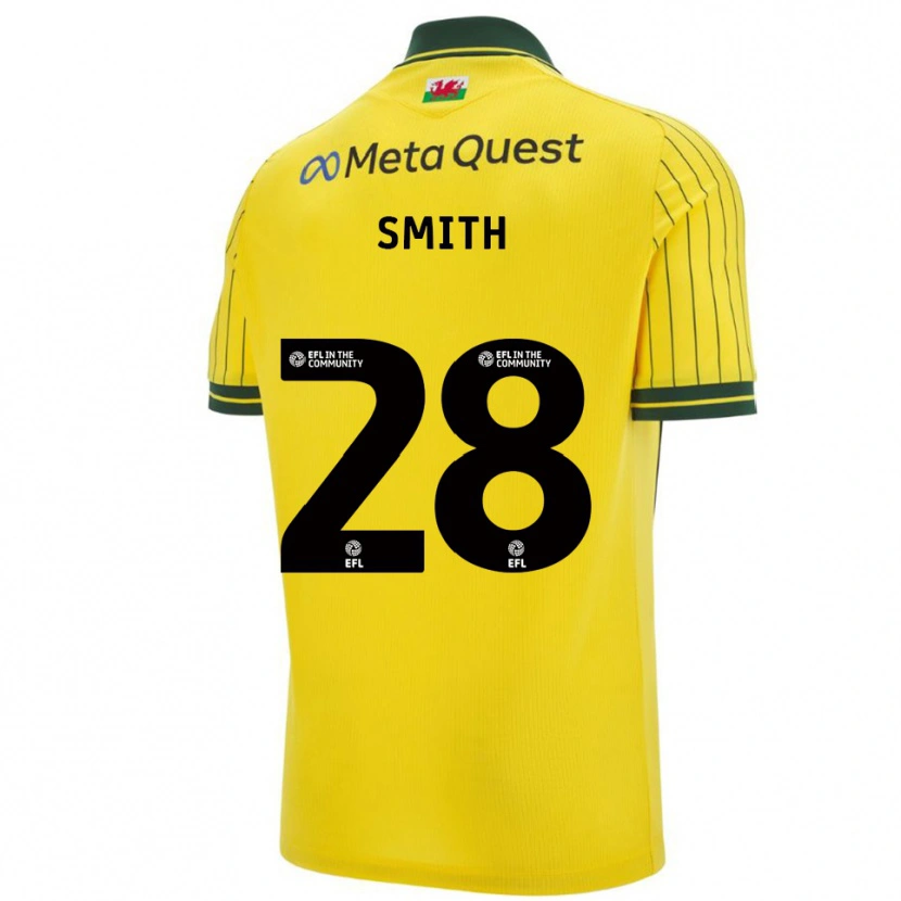Danxen Hombre Camiseta Sam Smith #28 Amarillo Verde 2ª Equipación 2025/26 La Camisa