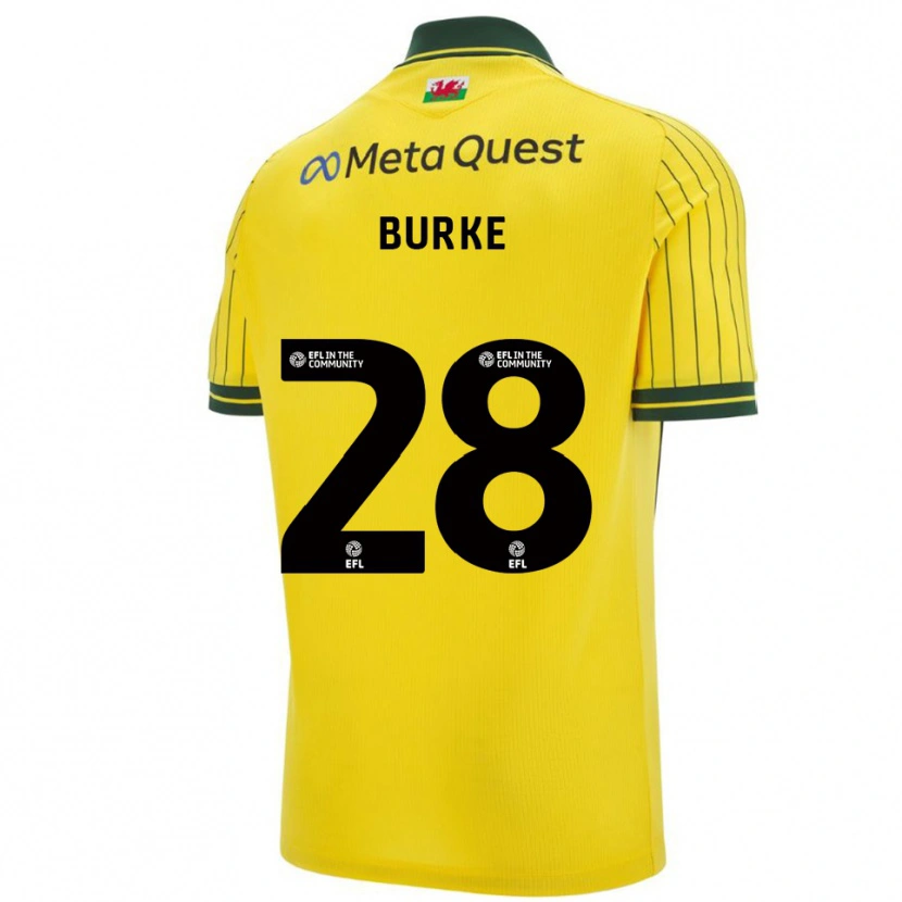 Danxen Hombre Camiseta Leah Burke #28 Amarillo Verde 2ª Equipación 2025/26 La Camisa