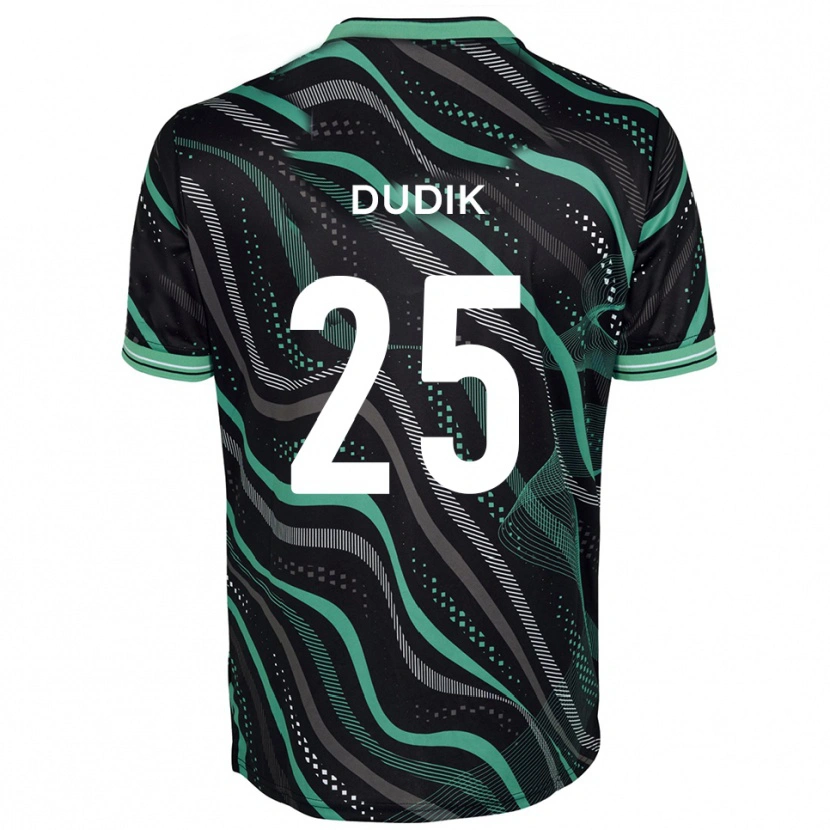 Danxen Hombre Camiseta Anton Dudik #25 Negro Verde 2ª Equipación 2025/26 La Camisa