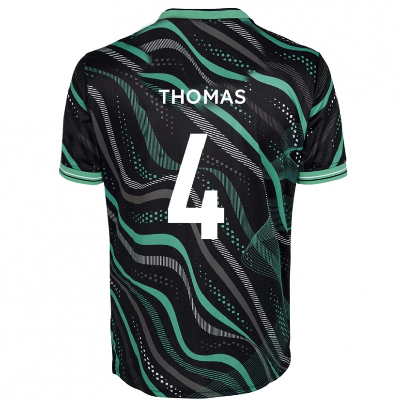 Danxen Hombre Camiseta Terell Thomas #4 Negro Verde 2ª Equipación 2025/26 La Camisa