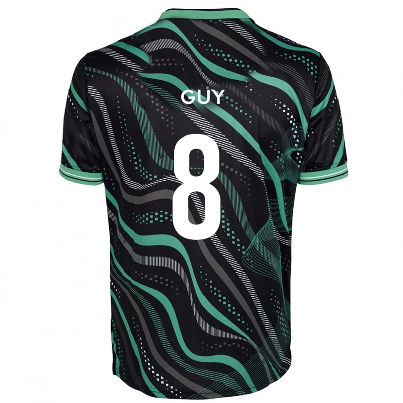 Danxen Hombre Camiseta Callum Guy #8 Negro Verde 2ª Equipación 2025/26 La Camisa