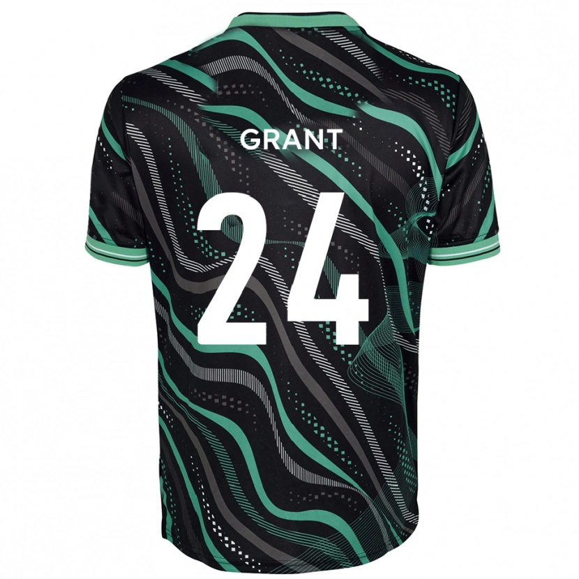 Danxen Hombre Camiseta Josh Grant #24 Negro Verde 2ª Equipación 2025/26 La Camisa