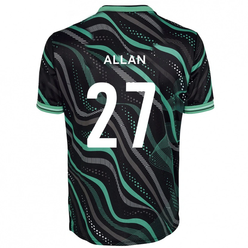 Danxen Hombre Camiseta Jake Allan #27 Negro Verde 2ª Equipación 2025/26 La Camisa