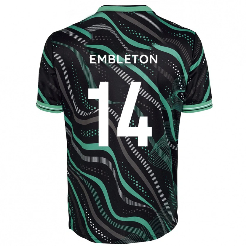 Danxen Hombre Camiseta Elliot Embleton #14 Negro Verde 2ª Equipación 2025/26 La Camisa