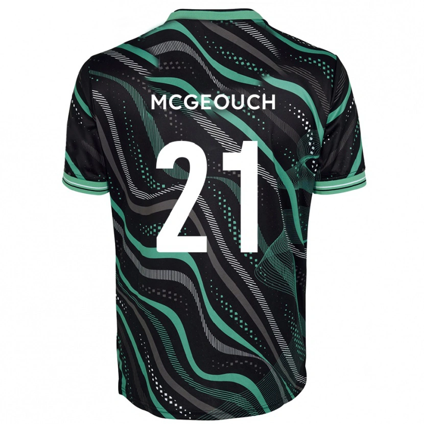 Danxen Hombre Camiseta Dylan Mcgeouch #21 Negro Verde 2ª Equipación 2025/26 La Camisa