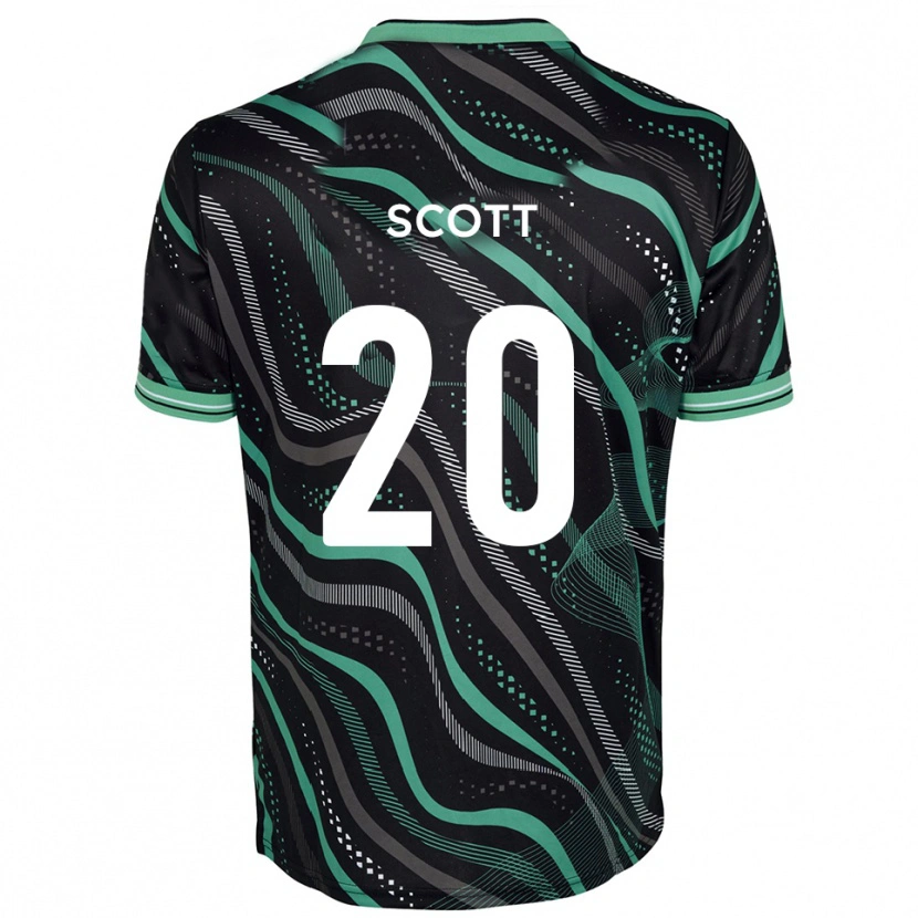 Danxen Hombre Camiseta Cedwyn Scott #20 Negro Verde 2ª Equipación 2025/26 La Camisa
