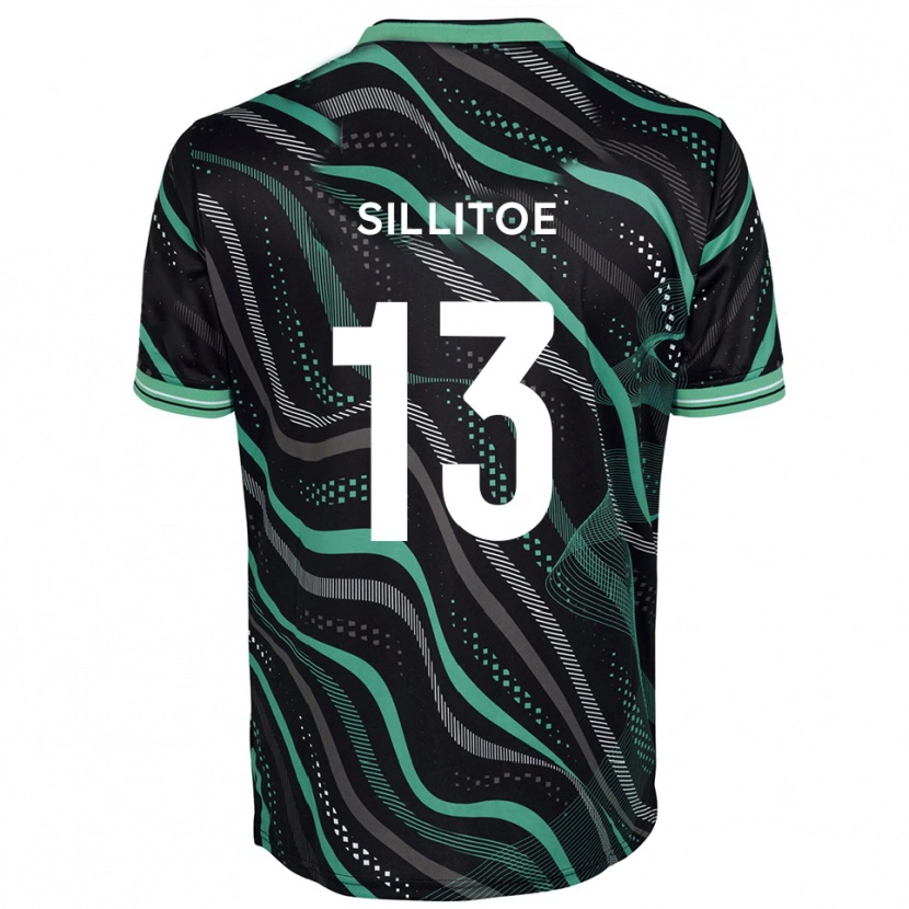 Danxen Hombre Camiseta Casey Sillitoe #13 Negro Verde 2ª Equipación 2025/26 La Camisa