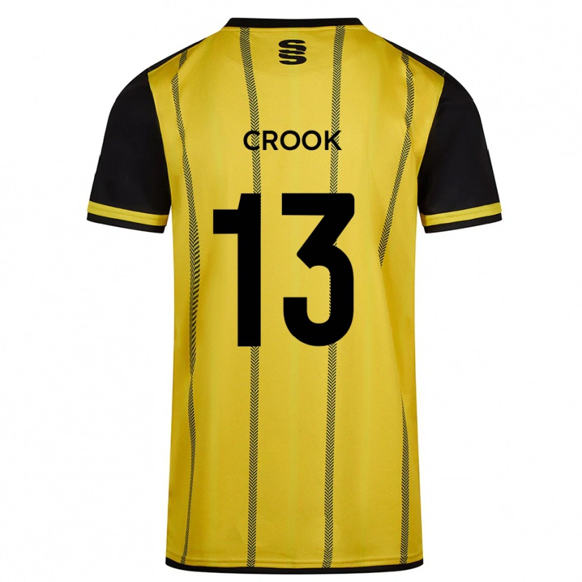 Danxen Hombre Camiseta Millie Crook #13 Amarillo Negro 2ª Equipación 2025/26 La Camisa