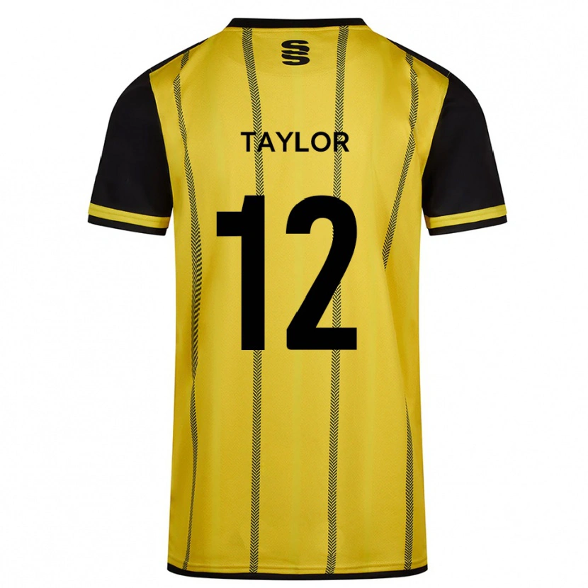 Danxen Hombre Camiseta Max Taylor #12 Amarillo Negro 2ª Equipación 2025/26 La Camisa