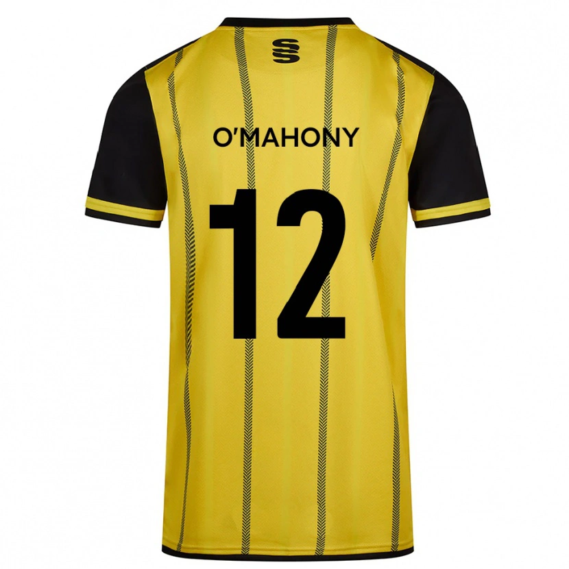 Danxen Hombre Camiseta Orlaith O'mahony #12 Amarillo Negro 2ª Equipación 2025/26 La Camisa