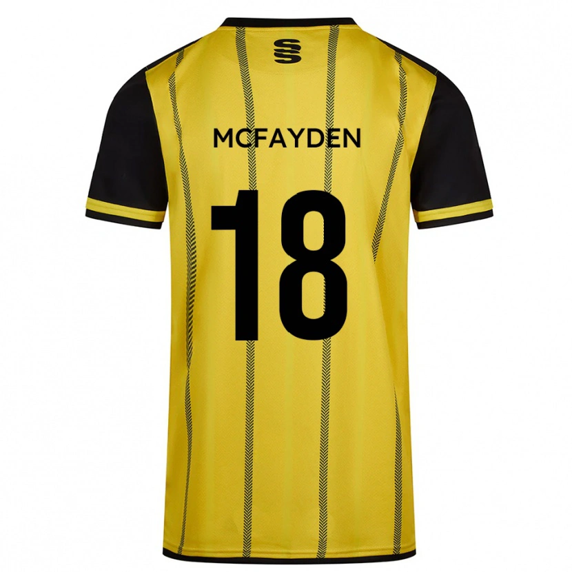 Danxen Hombre Camiseta Lincoln Mcfayden #18 Amarillo Negro 2ª Equipación 2025/26 La Camisa