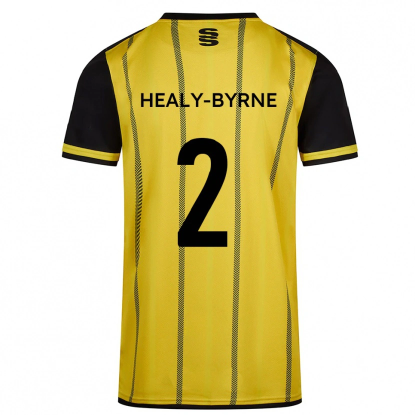 Danxen Hombre Camiseta Alex Healy-Byrne #2 Amarillo Negro 2ª Equipación 2025/26 La Camisa
