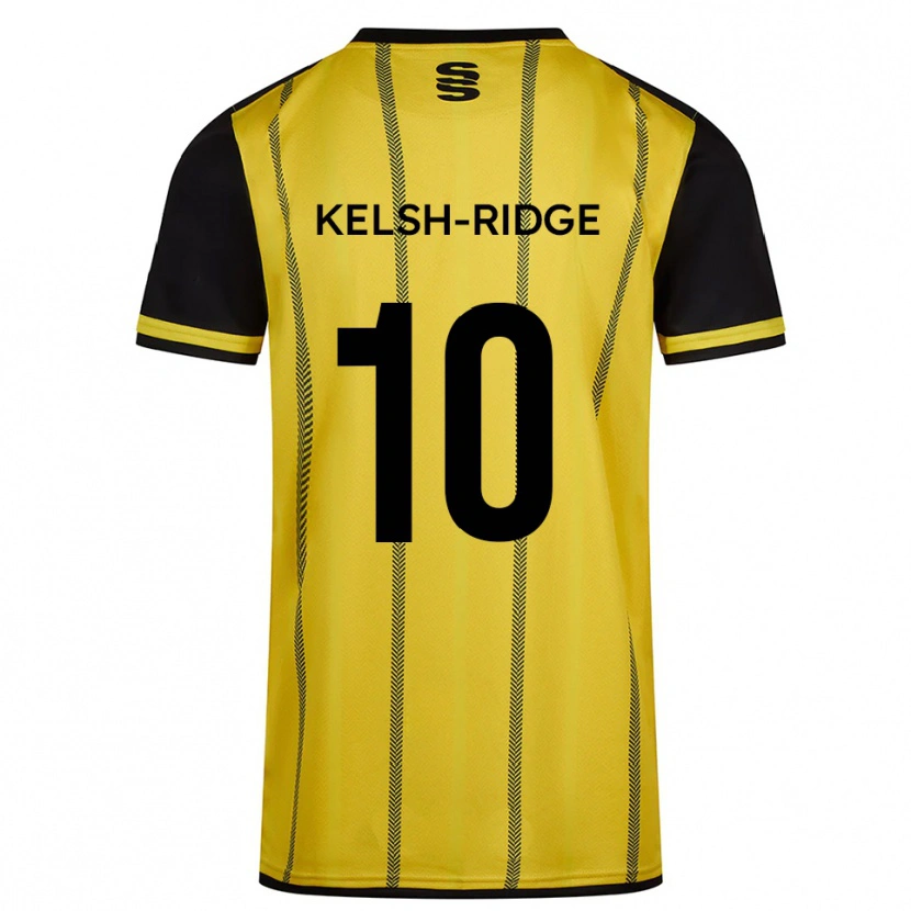 Danxen Hombre Camiseta Hollie Kelsh-Ridge #10 Amarillo Negro 2ª Equipación 2025/26 La Camisa
