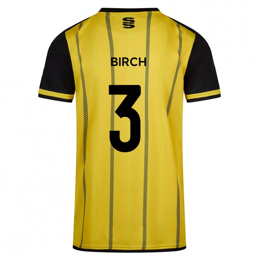 Danxen Hombre Camiseta Sam Birch #3 Amarillo Negro 2ª Equipación 2025/26 La Camisa