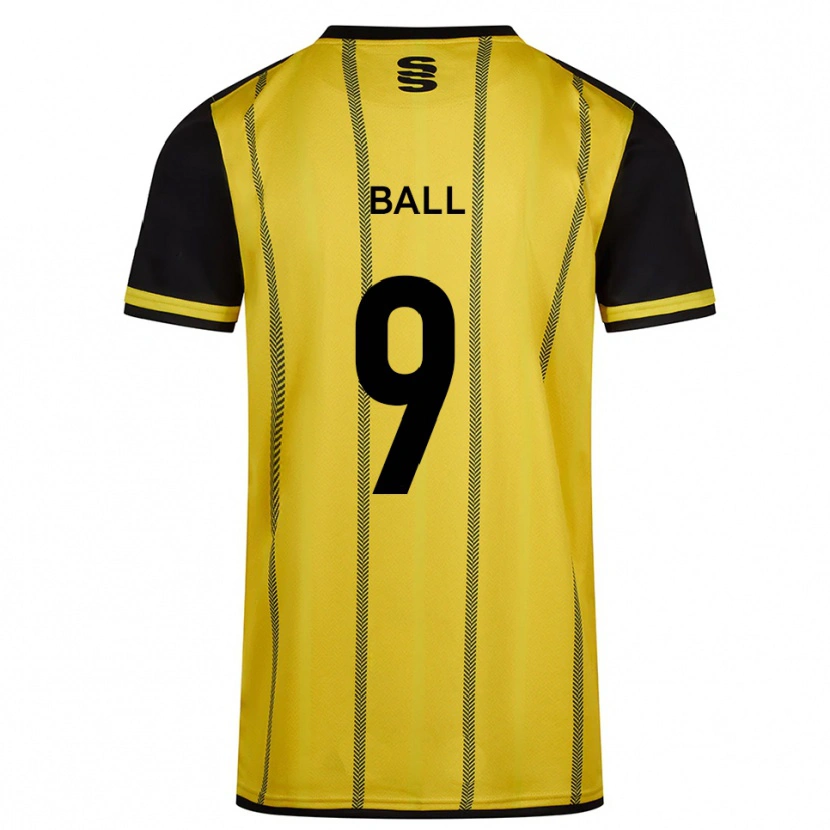 Danxen Hombre Camiseta Theo Ball #9 Amarillo Negro 2ª Equipación 2025/26 La Camisa