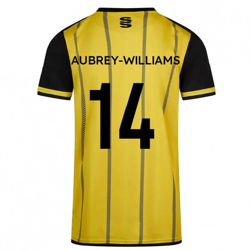 Danxen Hombre Camiseta Harrison Aubrey-Williams #14 Amarillo Negro 2ª Equipación 2025/26 La Camisa