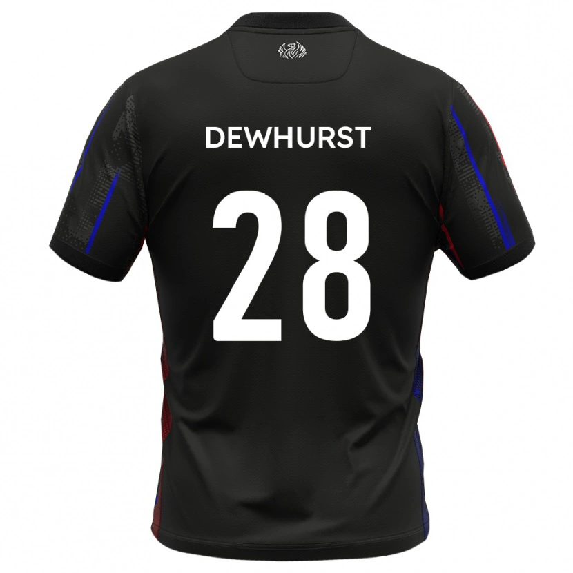 Danxen Hombre Camiseta Marcus Dewhurst #28 Negro Rojo 2ª Equipación 2025/26 La Camisa