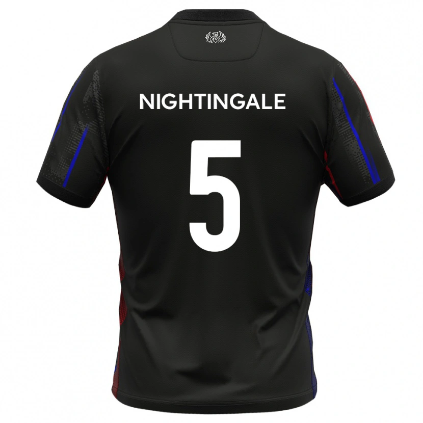 Danxen Hombre Camiseta Will Nightingale #5 Negro Rojo 2ª Equipación 2025/26 La Camisa