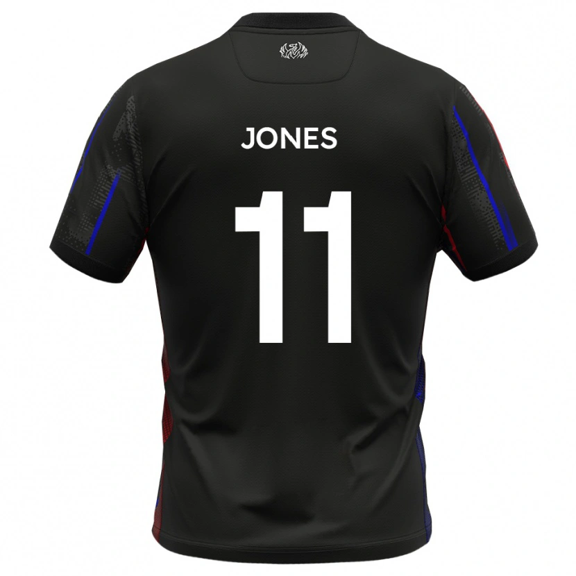 Danxen Hombre Camiseta Ryan Jones #11 Negro Rojo 2ª Equipación 2025/26 La Camisa