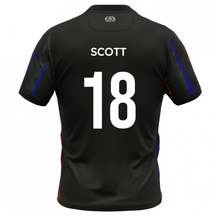 Danxen Hombre Camiseta Oliver Scott #18 Negro Rojo 2ª Equipación 2025/26 La Camisa