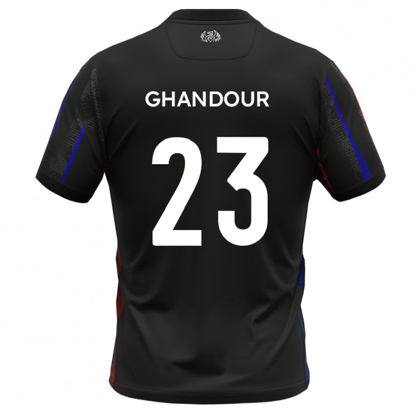 Danxen Hombre Camiseta Hady Ghandour #23 Negro Rojo 2ª Equipación 2025/26 La Camisa