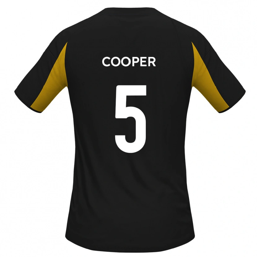 Danxen Hombre Camiseta Jake Cooper #5 Negro Amarillo 2ª Equipación 2025/26 La Camisa