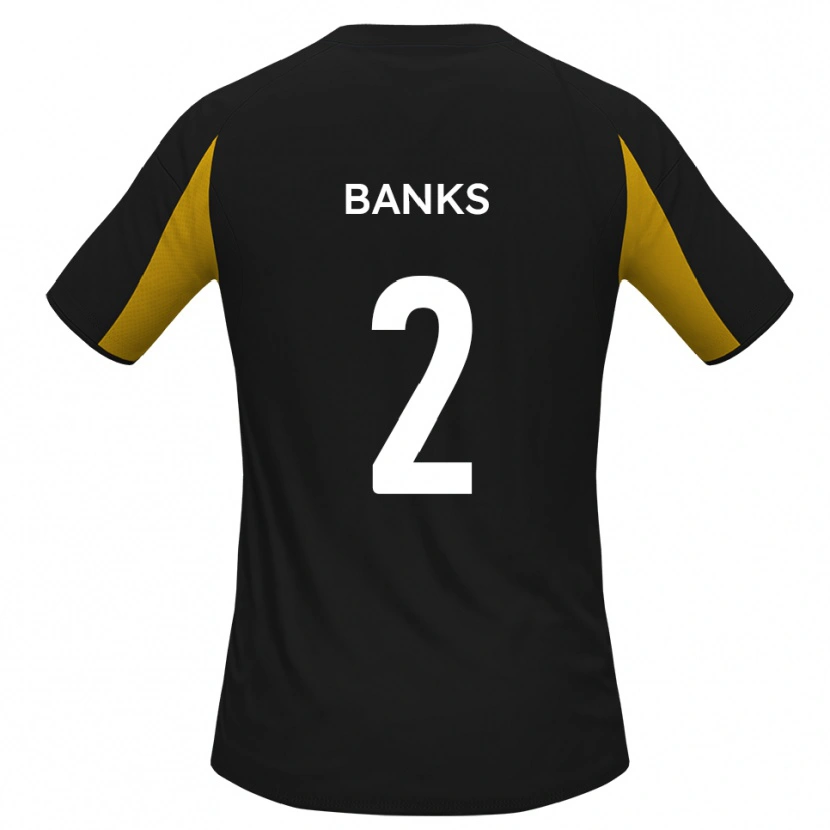 Danxen Hombre Camiseta Lewis Banks #2 Negro Amarillo 2ª Equipación 2025/26 La Camisa