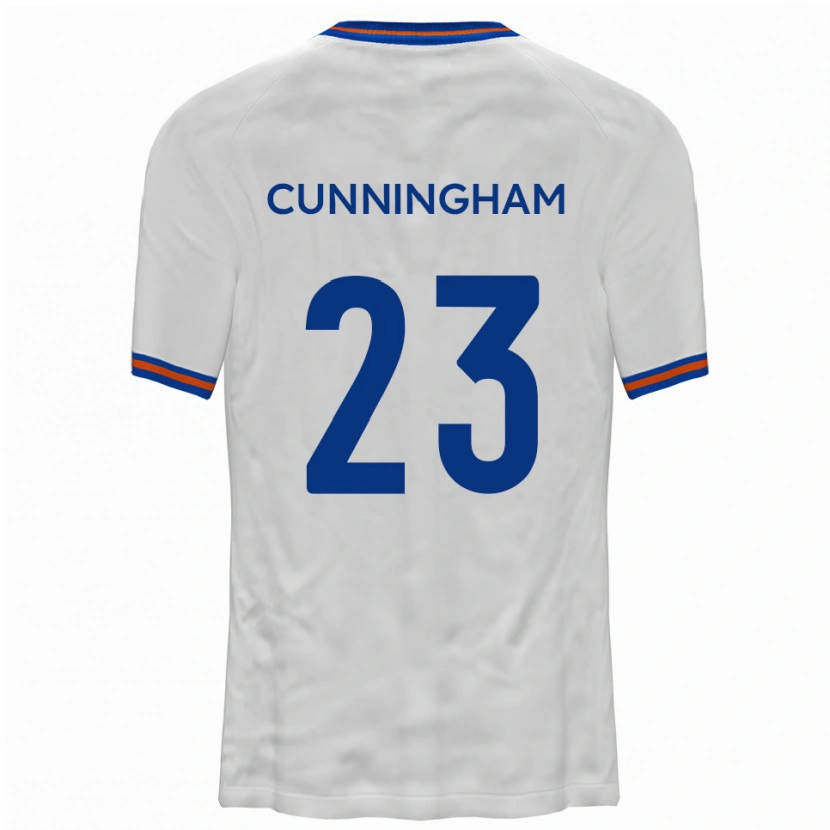 Danxen Hombre Camiseta Elliott Cunningham #23 Blanco Azul 2ª Equipación 2025/26 La Camisa