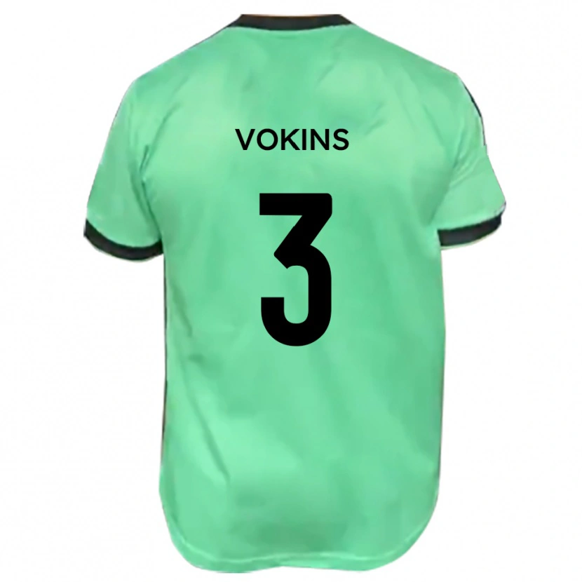 Danxen Hombre Camiseta Jake Vokins #3 Turquesa Negro 2ª Equipación 2025/26 La Camisa