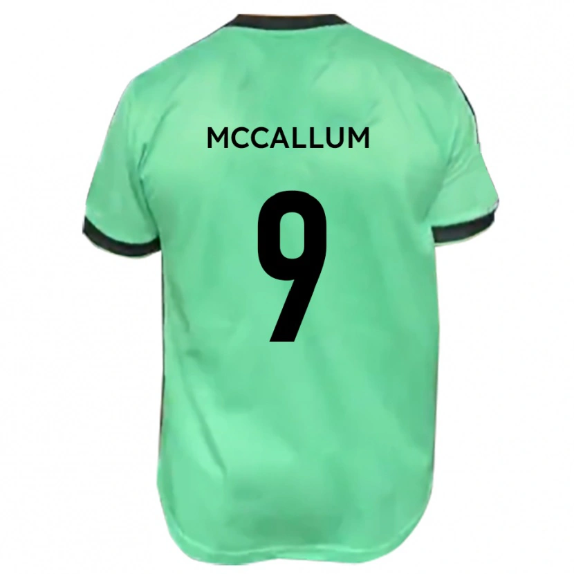 Danxen Hombre Camiseta Paul Mccallum #9 Turquesa Negro 2ª Equipación 2025/26 La Camisa