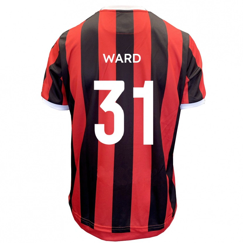 Danxen Hombre Camiseta Jed Ward #31 Rojo Negro 2ª Equipación 2025/26 La Camisa