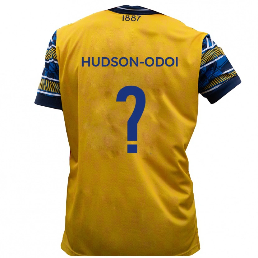 Danxen Hombre Camiseta Jayden Hudson-Odoi #0 Amarillo Negro 2ª Equipación 2025/26 La Camisa